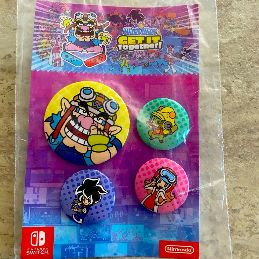 WarioWare: Get It Together! Button Pin Set